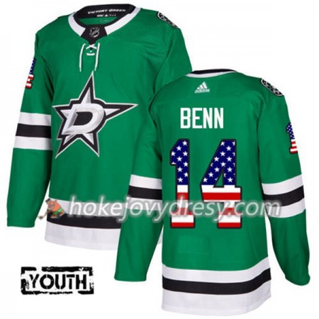 Dětské Hokejový Dres Dallas Stars Jamie Benn 14 2017-2018 USA Flag Fashion Zelená Adidas Authentic